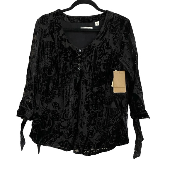 Coldwater Creek Tops - Coldwater Creek Tie Sleeve Burnout Shirt Size Medium New